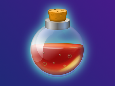 Vial with unknown magical red liquid illustration