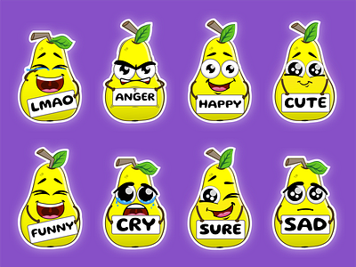 Emotional Pear Stickers