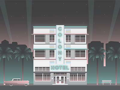 Nighttime at the Colony Hotel