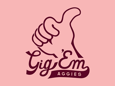 Aggie Thumb Gig Em by Shauna Evans