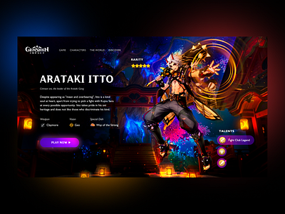 Genshin Impact website concept