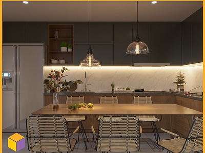 Kitchen night 2d drafting blueprints 3d design 3d max 3d rendering 3f architect architecture design kitchen design