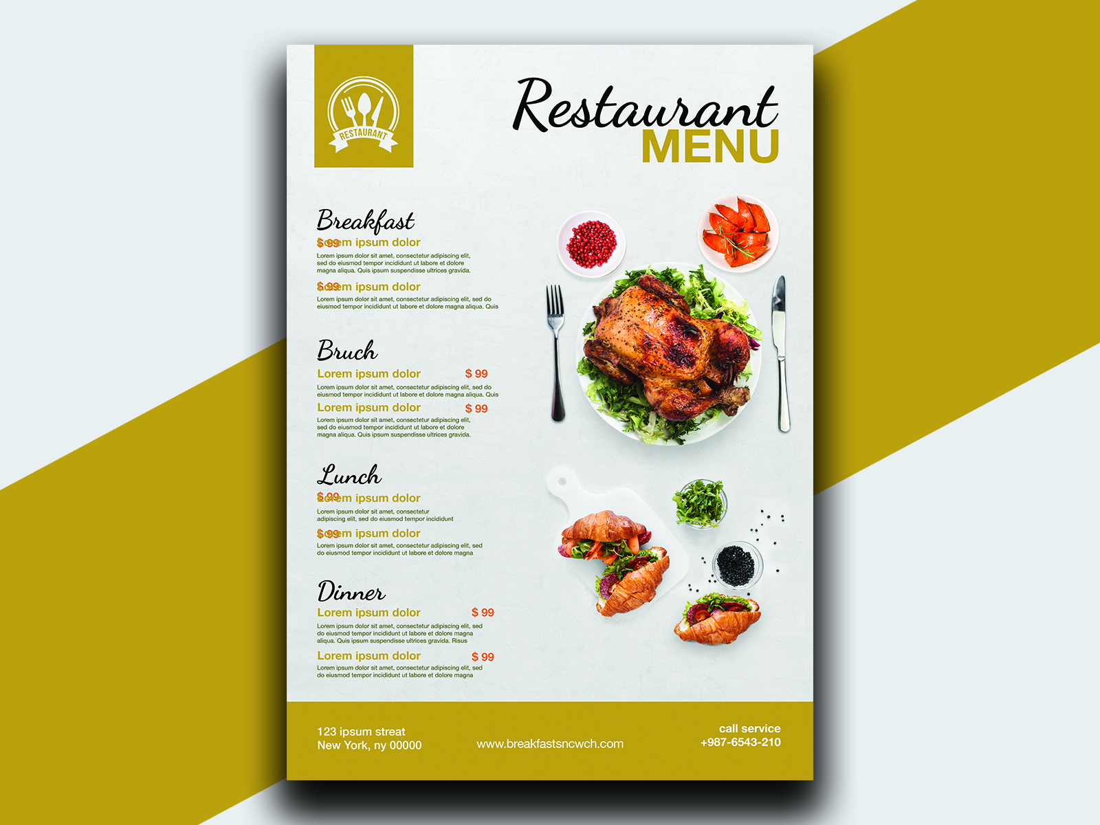 Restaurant Food Menu Poster Template Psd Graphicsmarket.net By 