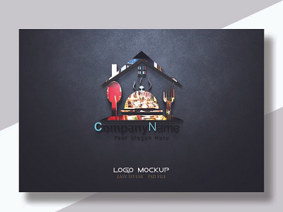 Logo Mockup on the Wall GraphicsMarket.net creative design graphic graphics graphicsmarket.net logo logo design logo mockup psd template