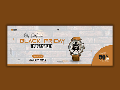 Black Friday Mega Sale Facebook Cover GraphicsMarket.net