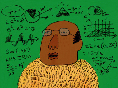 Mathematician art brush character illustration ipad pro mathematics maths mellow procreate sketch teacher