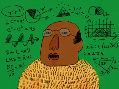 Mathematician art brush character illustration ipad pro mathematics maths mellow procreate sketch teacher
