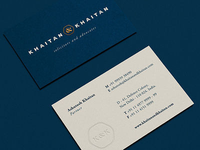 Khaitan & Khaitan Businesscards brand identity branding delhi india khaitan law lawyer legal logo