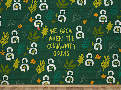 Pattern - Community Gardens brand community flowers gardens green identity logo nature pattern plants texas usa