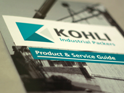 Product Guide Front - Kohli back booklet brand branding business card design folder guide identity india industrial k kohli logo pamphlet print prouct quality slogan swiss thekawaloberoi visiting