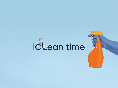 Clining company logo - Clean time branding graphic design logo