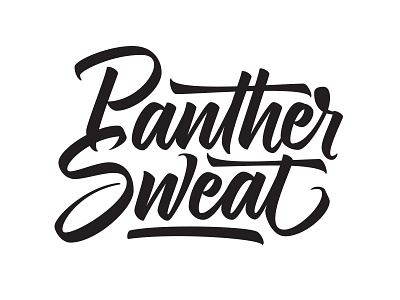 Panther Sweat brush lettering script typography