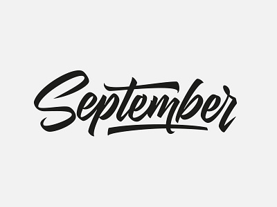 September brush lettering logo script typography