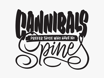 Cannibals lettering script typography