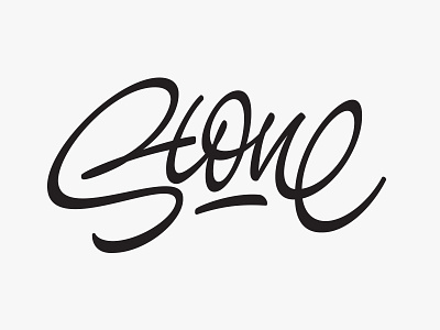 Stone brush lettering logo script type typography