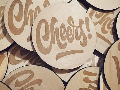 Cheers! coasters brush bruslettering lettering logo script type typography