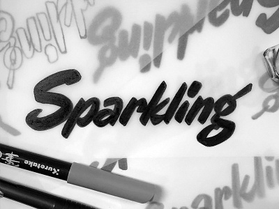 Sparkling lettering script type typography