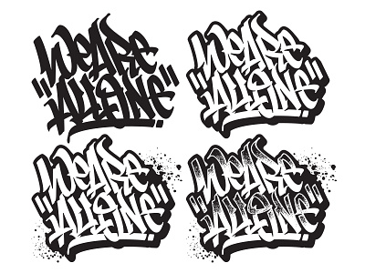 We are all one graffiti lettering type typography