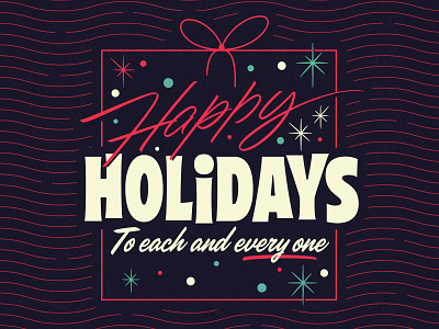 Happy holidays brush lettering script type typography