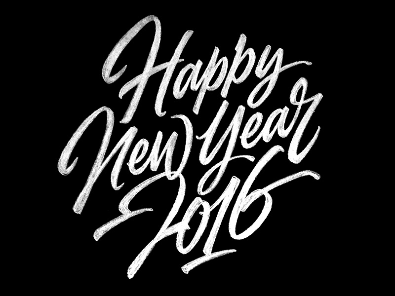 Happy New Year -lettering lettering type script brush typography