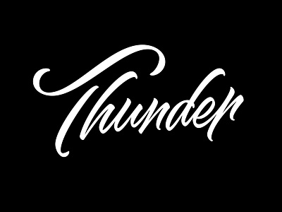 Thunder - lettering brush lettering script type typography