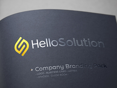 Hello Solution Company Branding Pack branding branding book business card business card design corporate branding corporate identity design flat invoice design letter design logo minimal typography