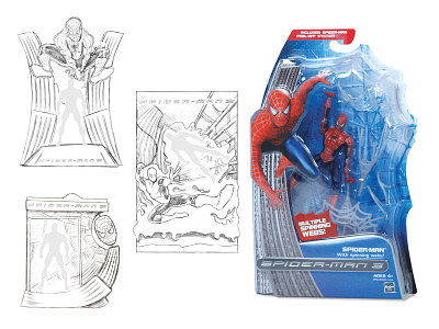 Spider-man Action Figure Package action figure art direction concept art creative design hasbro illustration licensed marvel package concepts packaging structure spiderman toy packaging