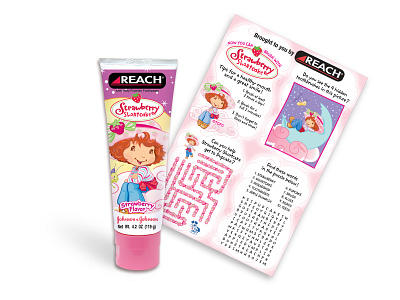 Reach Toothpaste & Activity Sheet activity sheet design designer graphic design jj juvenile design kids product licensed product design reach strawberry shortcake youth market