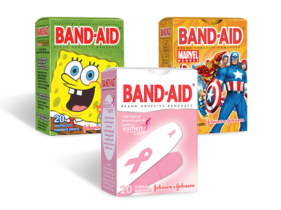 Band-Aid Package and Bandage Design bandaid design designer graphic design licensed package design pattern design product design