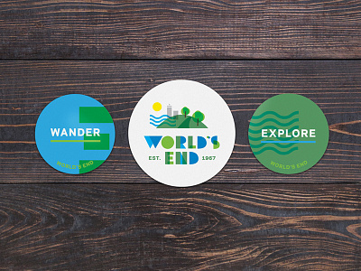 World's End stickers adventure branding hingham logo mock up nature park sticker