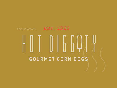 Hot Diggity gourmet corn dogs branding corn dogs fresh gourmet identity logo