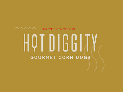 Refined Hot Diggity gourmet corn dogs branding corn dogs fresh gourmet identity logo
