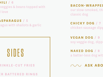 Sneak peek of Hot Diggity's menu branding corn dogs fresh gourmet identity logo menu national