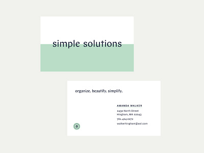 Simple Solutions business cards beautify branding business cards chap clean dia fresh green identity minimal organize simplify