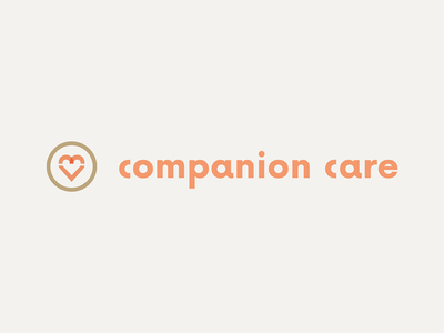 Companion Care logo brand care custom design elderly heart identity logo mark service typography