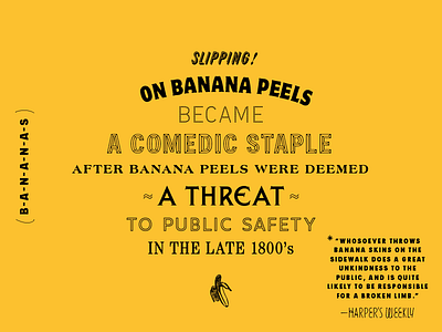 BSDS Challenge No. 5: Fun Fact + FPHS Typefaces banana bananas bsds bsdsthunderdome challenge comedic typography yellow