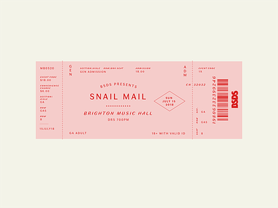 BSDS Challenge No. 6: Music + Faune bsds challenge concert music print snail mail thunderdome ticket type typography