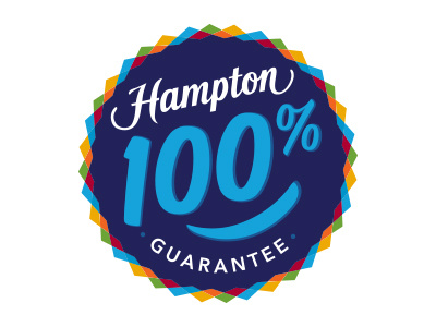 Hampton 100% Guarantee 100 colorful guarantee hampton hotel seal smile
