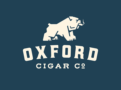 Oxford Cigar Co Logo branding bulldog cigar oxford