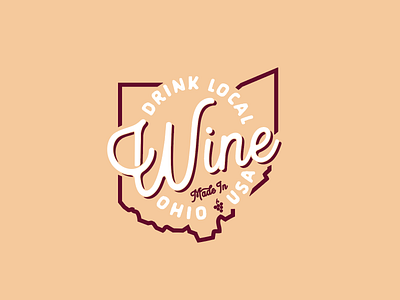 Drink Local Wine Made in Ohio badge grapes ohio wine