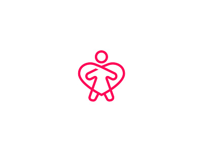 Human + Heart Logo brand identity hear logo human human logo icon logo logo concept logo design logo icon symbol