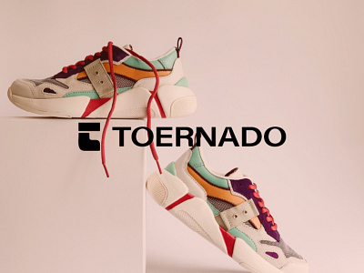 TOERNADO brand identity graphic design logo logo concept logo inspiration logo work shoe brand shoe logo symbol t mark
