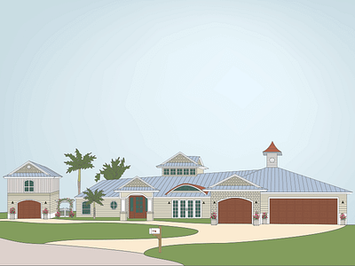 We've Moved! Announcement florida house illustration new home announcement