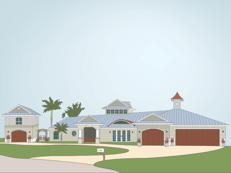 We've Moved! Announcement florida new home announcement illustration house