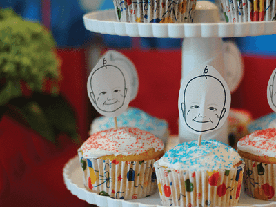 Baby Birthday Cupcakes avatar baby birthday cupcakes illustration party
