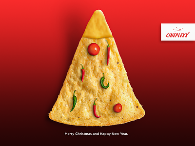 Christmas Greeting Card card cheese christmas cinema film movie nacho pepper tomato