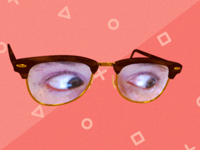 Self Portrait 3d animated experimental eyes glasses motion moving shapes strange weird