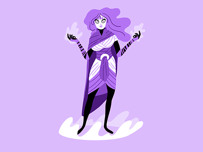 Boss Fight character dnd girl lavender magic mono monochromatic purple wich woman