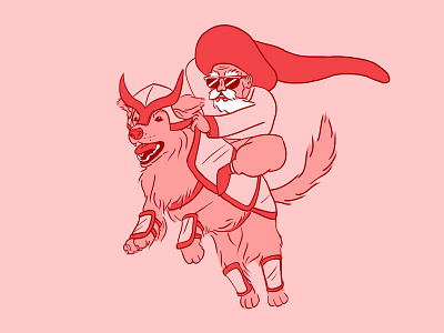 Sorcerer dnd dog flying magic monochromatic pink red sorcerer wizard