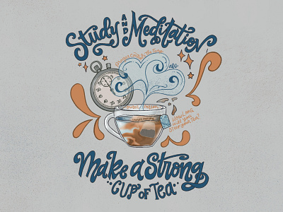 Tea & Mediation design graphic design handlettering illustration procreate procreateapp